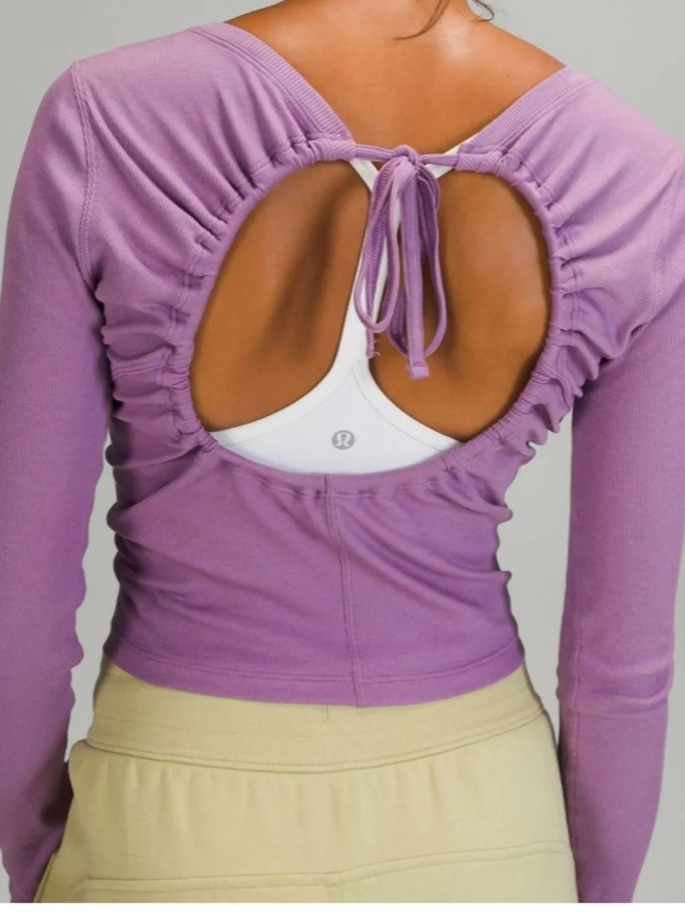 Lululemon Open Back Ribbed Long Sleeve Shirt - Wisteria Purple - Size small (?)